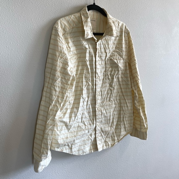 LIFE AFTER DENIM Striped Yellow Button Up - Picture 5 of 7